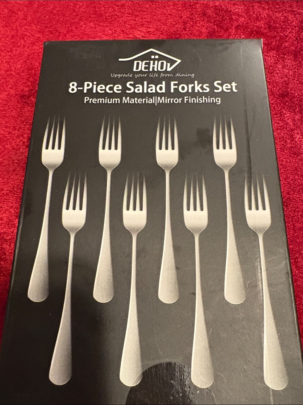 8-Piece Salad Forks Set in Silver - Mirror Finish